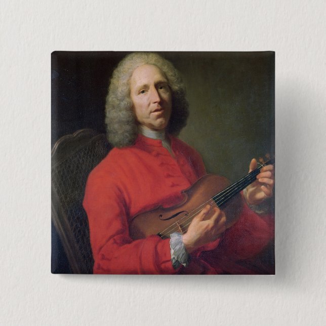 Jean-Philippe Rameau mit einer Violine Button (Vorderseite)