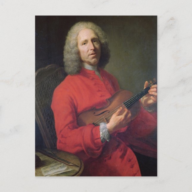 Jean-Philippe Rameau mit einer Violine Postkarte (Vorderseite)