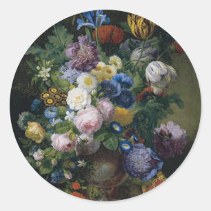 Jean-Pierre-Xavier Bidauld Stillleben mit Tulpen Runder Aufkleber