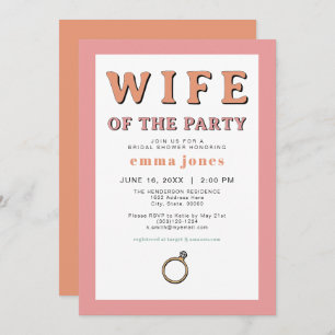 JEAN Retro Ehefrau des Party-Blase-Brautparty Einladung