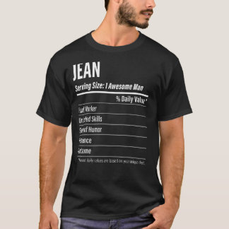 Jean Serving Size Nutrition Label Calories T-Shirt