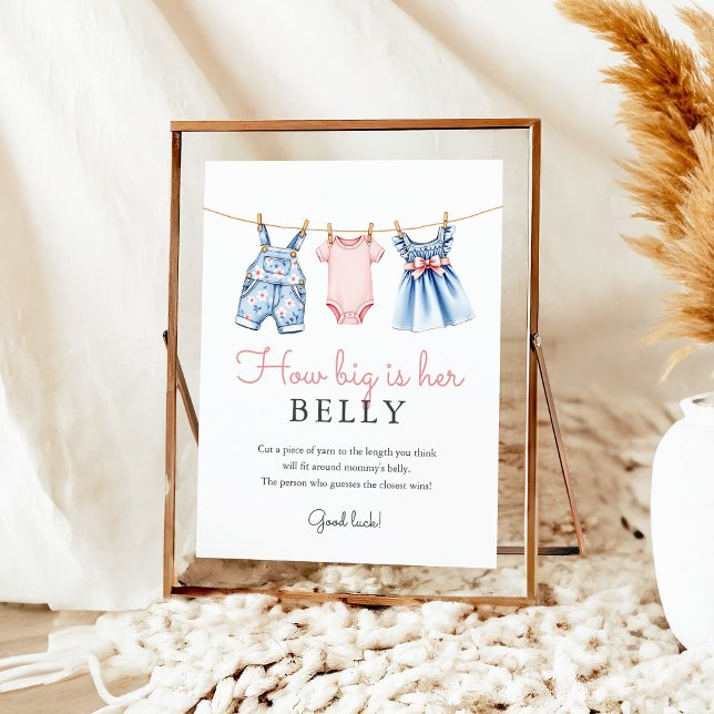 Jean Wie groß ist ihr Baby Shower Game Sign Poster (Von Creator hochgeladen)