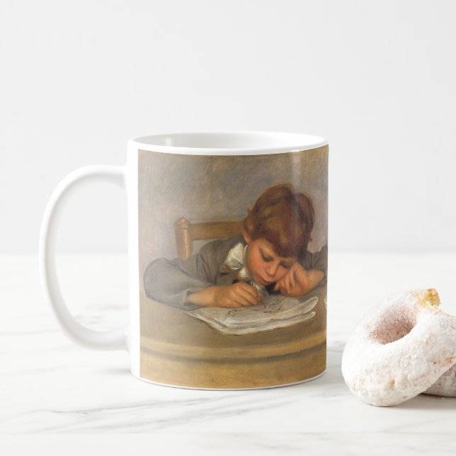 Jean Zeichnend von Pierre Renoir, Vintage Kunst Kaffeetasse (Mit Donut)