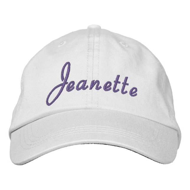 Jeanette Name Bestickte Baseballkappe (Vorderseite)