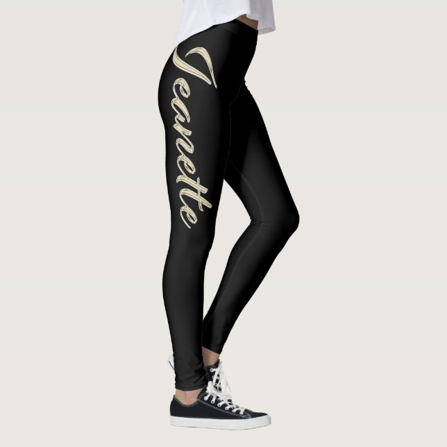Jeanette white gold Handwriting Hose Leggings (Rechts)
