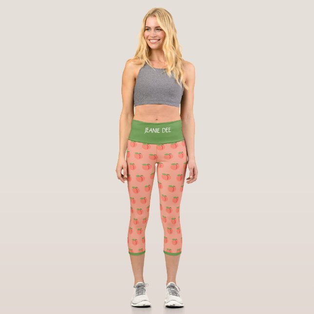 JEANIE DEE "PEACH TREE" - HIGH WAISTED CAPRI PANTS LEGGINGS (Vorderseite)