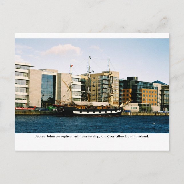 Jeanie Johnson Irish famine ship, Dublin Irland Postkarte (Vorderseite)
