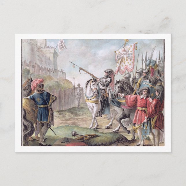 Jeanne d'Arc (1412-31) bestellt Englisch, um zu Postkarte (Vorderseite)