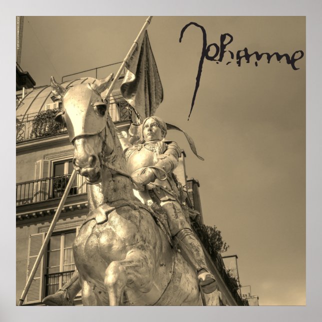 Jeanne d'Arc Johanna von Orléans Emmanuel Frémiet Poster (Vorne)