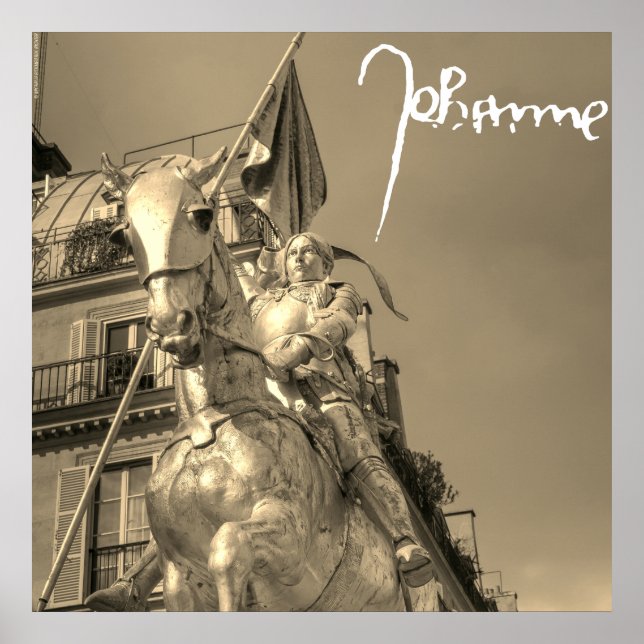 Jeanne d'Arc Johanna von Orléans Emmanuel Frémiet Poster (Vorne)
