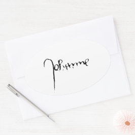 Jeanne d'Arc Saint Joan Heilige Johanna Signature Ovaler Aufkleber