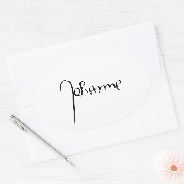 Jeanne d'Arc Saint Joan Heilige Johanna Signature Ovaler Aufkleber (Umschlag)