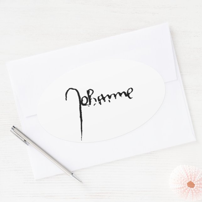 Jeanne d'Arc Saint Joan Heilige Johanna Signature Ovaler Aufkleber (Umschlag)