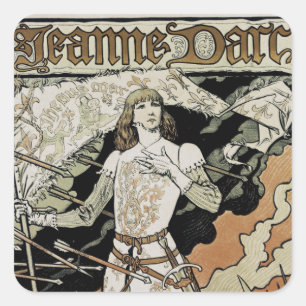 Jeanne d'Arc ~ Sarah Bernhardt Quadratischer Aufkleber