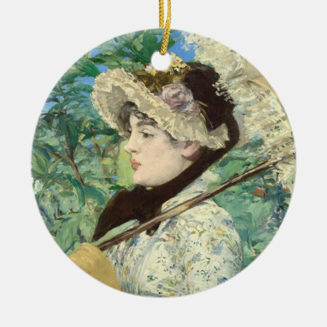 Jeanne (Frühjahr) Edouard Manet Keramik Ornament (Vorne)