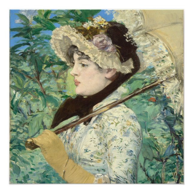 Jeanne (Frühjahr) Edouard Manet Poster (Vorderseite)