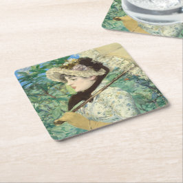Jeanne (Frühjahr) Edouard Manet Rechteckiger Pappuntersetzer