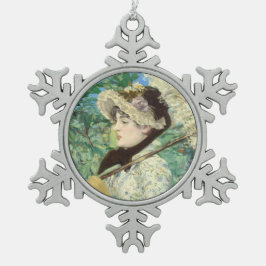 Jeanne (Frühjahr) Edouard Manet Schneeflocken Zinn-Ornament