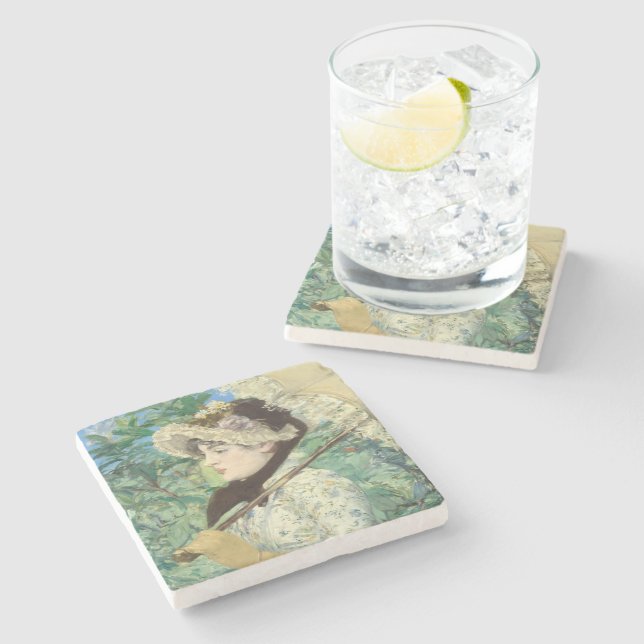 Jeanne (Frühjahr) Edouard Manet Steinuntersetzer (Seitenansicht)