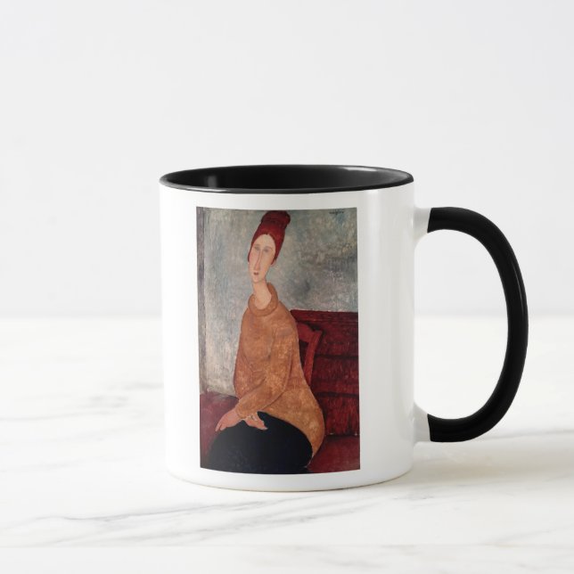 Jeanne Hebuterne in einem gelben Pullover, 1918-19 Tasse (Rechts)