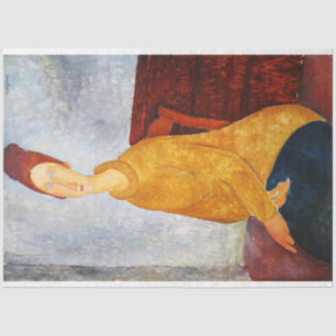Jeanne Hebuterne in Yellow Sweater, Modigliani Seidenpapier