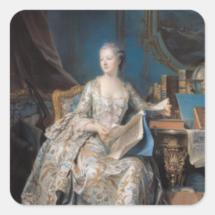 Jeanne Poisson der Marquis de Pompadour, 1755 Quadratischer Aufkleber