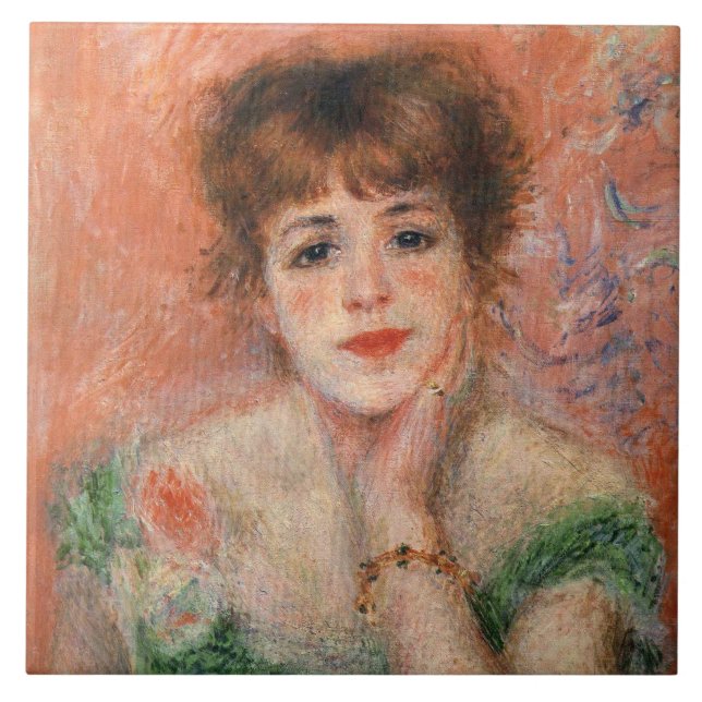 Jeanne Samary in einem Necked Dress (von Renoir) Fliese (Vorderseite)