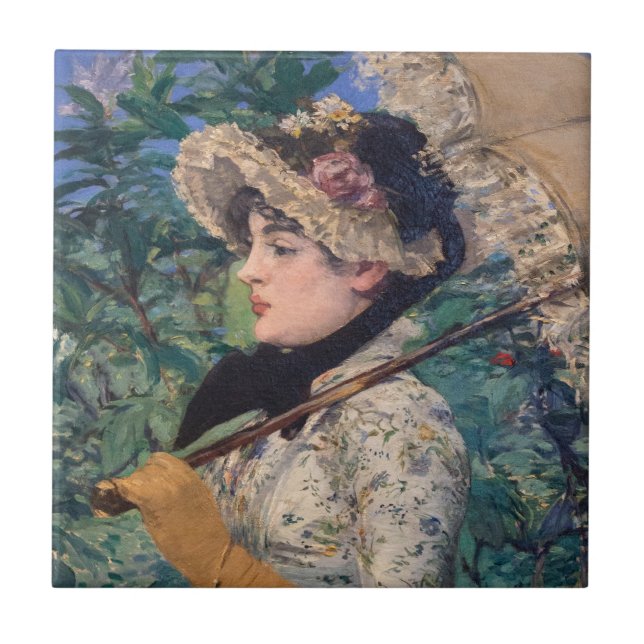 Jeanne (Spring) von Édouard Manet Fliese (Vorderseite)