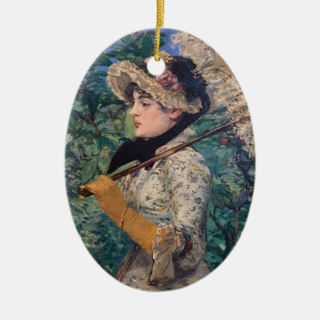 Jeanne (Spring) von Édouard Manet Keramik Ornament (Vorne)