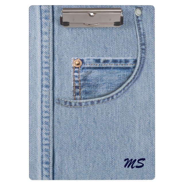 Jeans Clipboard mit (oder ohne) Monogramm Klemmbrett (Vorderseite)