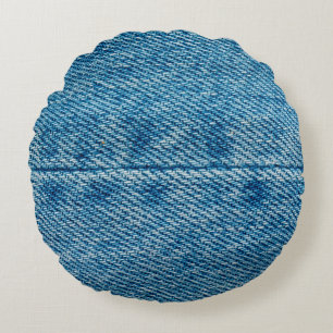 Jeans haben Hintergründe nah. Denim Heften. Blau Rundes Kissen