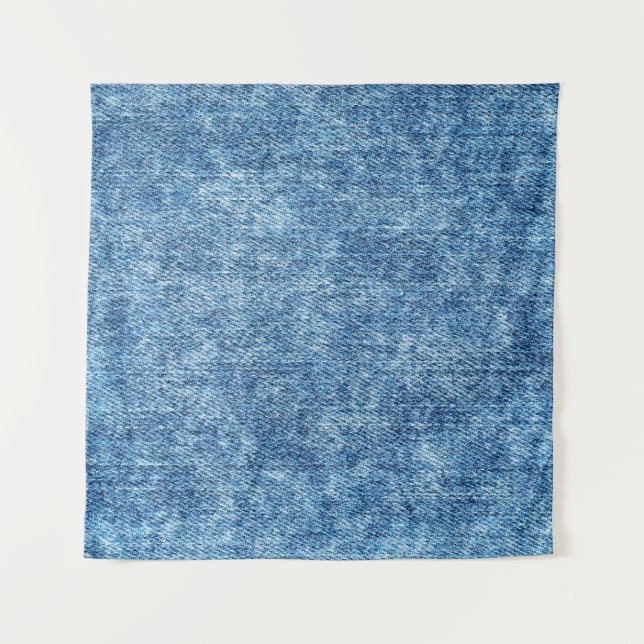 Jeans in Säure waschen blau. Denim Hintergrund, Te Wandteppich (Vorderseite)