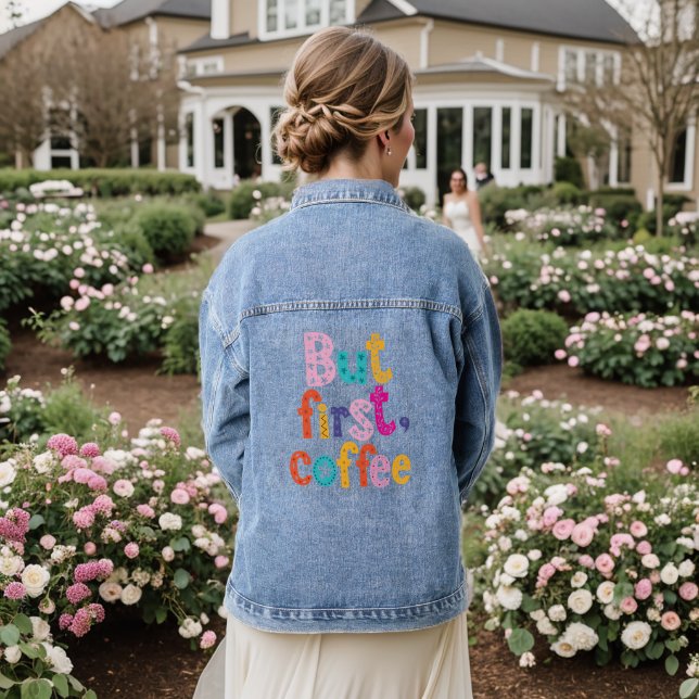 Jeans Jackets - Frauen & Junioren Größe - Geschenk Jeansjacke (Hochzeit Rückseite)