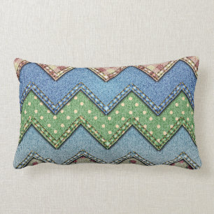 Jeans-Patchwork-Muster-Kissen Lendenkissen