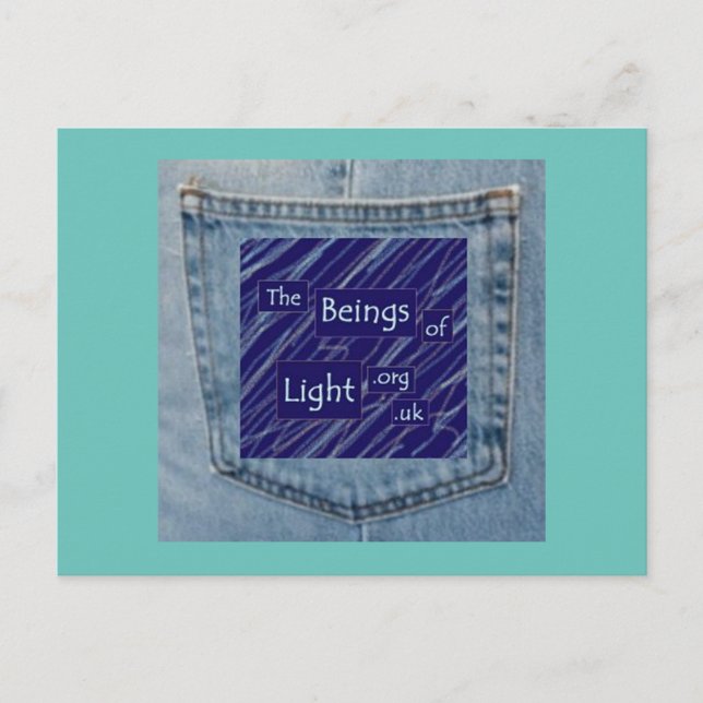 Jeans Pocket Beings of Light Fun Design Postkarte (Vorderseite)