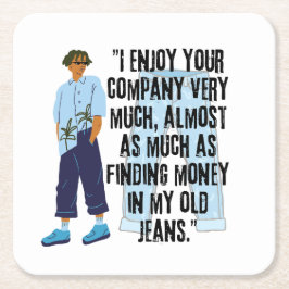 JEANS QUOTE RECHTECKIGER PAPPUNTERSETZER