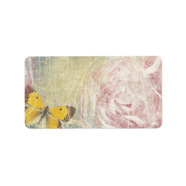 JEANS ROSE & BUTTERFLIES Drucken Sie Ihr eigenes L Adressaufkleber (Vorne)
