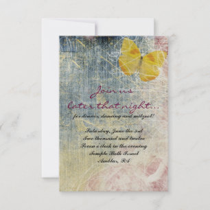 JEANS ROSES & BUTTERFLIES Bat-Mizwa-Party-Karte Einladung