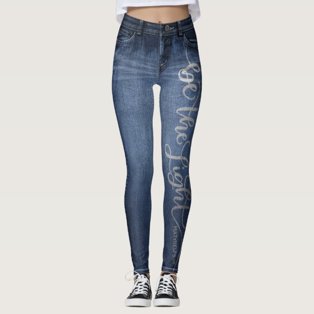 Jeans| Sei die hellen All-over-Print-Leggings Leggings (Vorderseite)