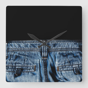 Jeans - SO COOL Quadratische Wanduhr