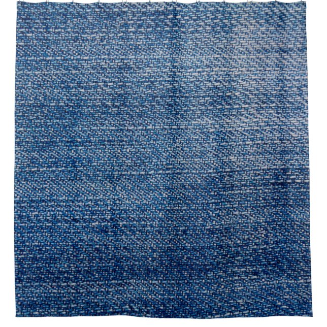Jeans Stoff denim Struktur blau Duschvorhang (Vorderseite)