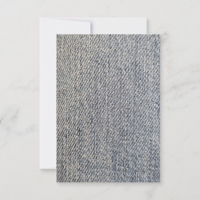 Jeans Stoff RSVP Karte (Vorderseite)