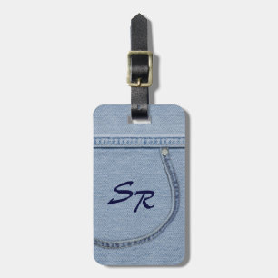 Jeans Tag mit Monogram Gepäckanhänger