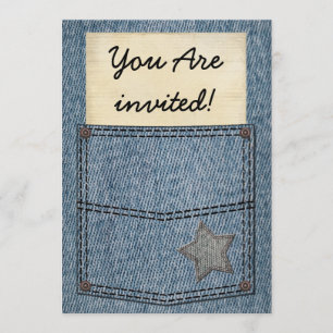 Jeans-Taschen-Party-Einladungen Einladung