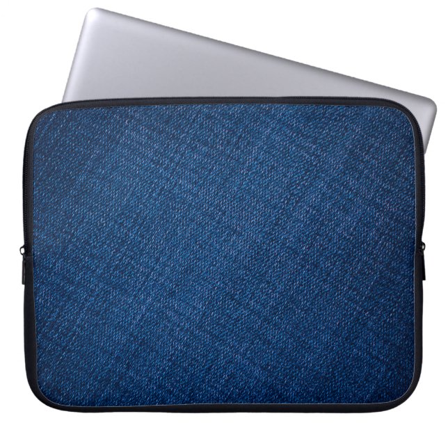 Jeans-Textur der Marine Laptopschutzhülle (Vorderseite)