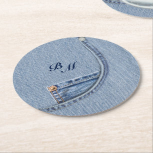 Jeans Untersetzer mit Initialen