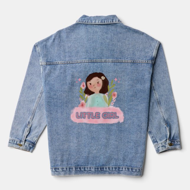 Jeansjacke mit Kleines-Mädchen-Design (Rückseite)