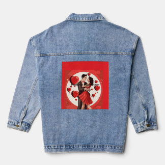 Jeansjacke mit romantischem Design