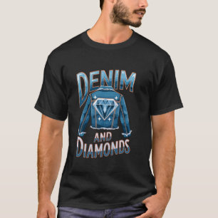 Jeansstoff Blaue Jeans Perlen Skinny Jeans Liebhab T-Shirt