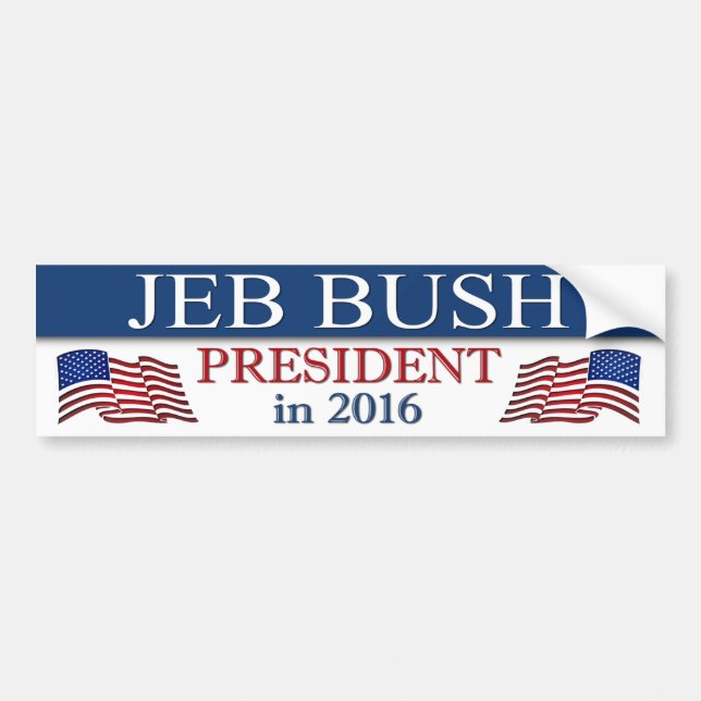 Jeb Bush 2016 Patriotic Autoaufkleber (Vorne)